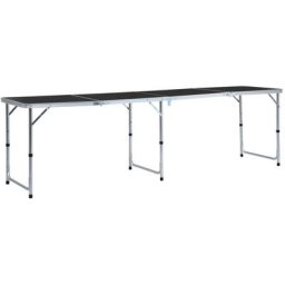 Klappbarer Campingtisch Grau Aluminium 240 x 60 cm Vidaxl Grau