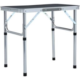 Vidaxl - Klappbarer Campingtisch Grau Aluminium 60x45 cm Grau