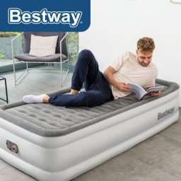 Bestway - TriTech™ Single-XL-Luftbett mit antimikrobieller Oberfläche & integrierter Elektropumpe
