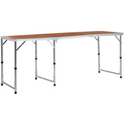 Vidaxl - Klappbarer Campingtisch Aluminium 180 x 60 cm Braun