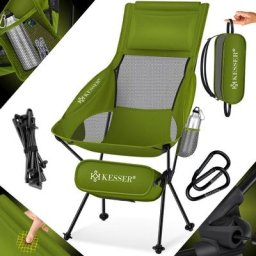 Kesser - Campingstuhl faltbar klappbar mit hoher Rückenlehne tragbar Angelstuhl Camping Stuhl