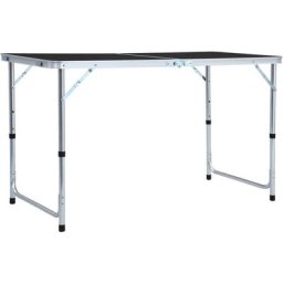 Vidaxl - Klappbarer Campingtisch Grau Aluminium 120 x 60 cm Grau