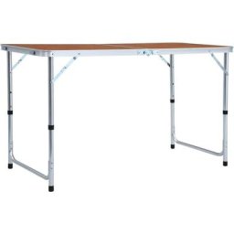 Vidaxl - Klappbarer Campingtisch Aluminium 120 x 60 cm Braun