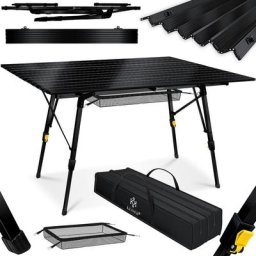 Kesser - Campingtisch faltbar Klapptisch Camping Tisch mit Aluminiumrahmen Aufrollbare Tischplatte