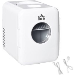 4L Auto-Kühlschrank Kühlbox Mini-Kühlschrank dc 12V ac 230V/50Hz 60 w für Auto und Camping Weiß