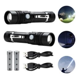 2x Super hell 90000lm Taschenlampe led Taktisches Fackel usb 18650 Akku Batterie