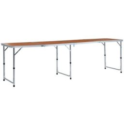 Vidaxl - Klappbarer Campingtisch Aluminium 240 x 60 cm Braun