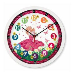 Lautlose Wanduhr Prinzessin Froschkönig Lernuhr Blumen Uhr Kinderzimmer ø 30cm - bunt
