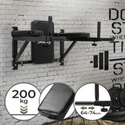 Dip-Station - zur Wandmontage, 4 rutschfeste Haltegriffe, verstellbar, mit Polsterung aus