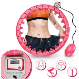 24 Teile Smart Hula Hoop mit Zähler Reifen Gewichtsreduktion Einstellbar 1.2kg - Rosa - Randaco