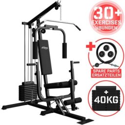 Kraftstation - Verstellbar, Latzug, Butterfly, Beincurl, Armcurl, Rudern, für Zuhause, 40kg