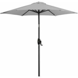 Sonnenschirm/ Kurbelschirm Basic Lift neo 180 mit Höhenverstellung, 180 cm, hellgrau, Bezug aus