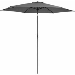 Kingsleeve - Sonnenschirm 300 cm Groß mit Kurbel Knickbar Wasserfest Aluminium Rund 3m Balkon
