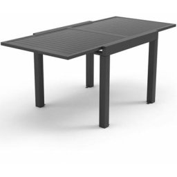 Ausziehbarer Gartentisch, Aluminium, 81-163 x 81 x 75 cm Dunkelgrau - Dunkelgrau