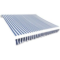 Markisenbespannung Canvas Blau & Weiß 4x3 m (ohne Rahmen) Vidaxl Blau
