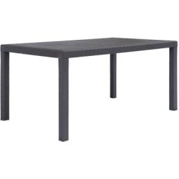 Gartentisch Braun 150 x 90 x 72 cm Kunststoff Rattan-Optik Vidaxl Braun