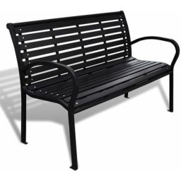 Vidaxl - Gartenbank 125 cm Stahl und wpc Schwarz Schwarz