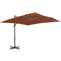 Ampelschirm mit Aluminium-Mast Terrakotta-Rot 400x300 cm Vidaxl Braun