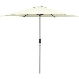 Sonnenschirm mit Aluminium-Mast 270 x 246 cm Sandweiß Vidaxl Weiß