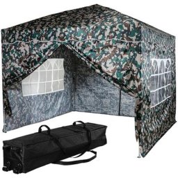 Instent Pavillon basic 3x3,Trolley, Stahl, woodland, 4 Seitenteile