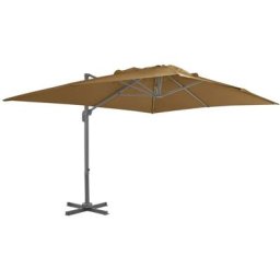 Ampelschirm mit Aluminium-Mast Taupe 400 x 300 cm Vidaxl Taupe