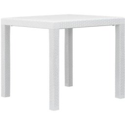 Gartentisch Weiß 79 x 79 x 72 cm Kunststoff Rattan-Optik Vidaxl Weiß