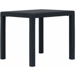Gartentisch Anthrazit 79 x 79 x 72 cm Kunststoff Rattan-Optik Vidaxl Anthrazit