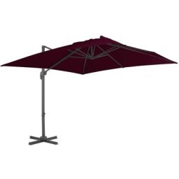 Vidaxl - Ampelschirm mit Aluminium-Mast Bordeauxrot 300x300 cm Rot