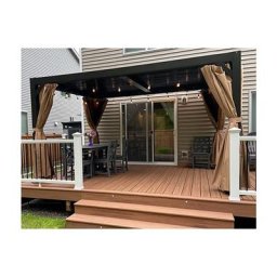 Pavillon 3 x 4 m Wasserdicht Stabil Pergola mit Lamellendach Alu Terrassenüberdachung Hardtop