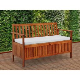 Casaria - Gartenbank 2in1 Holz Staufach inkl Sitzauflage 120cm Sitzbank Holzbank Parkbank