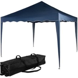 Instent® Pavillon basic 3x3,Trolley, Stahl, blau