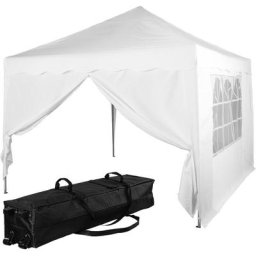 Instent® Pavillon basic 3x3,Trolley, Stahl, weiß, 2 Seitenteile