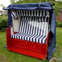 Strandkorb Schutzhülle Bootsplane XXL - 153cm (winterfest) blau