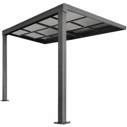 Terrassenüberdachung 3x3 m mit Schiebedach - Terrassendach aus Aluminium mit Doppelstegplatten