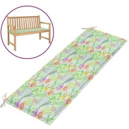 Gartenbank-Auflage Blattmuster 150x50x3 cm Oxford-Gewebe Vidaxl Mehrfarbig