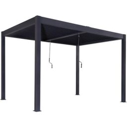 Aluminium Pergola Lamellendach Beschattungssystem 4x3m Anthrazit - Anthrazit