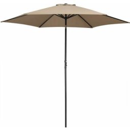 Kingsleeve - Sonnenschirm 300 cm Groß mit Kurbel Knickbar Wasserfest Aluminium Rund 3m Balkon