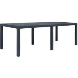 Gartentisch Anthrazit 220 x 90 x 72 cm Kunststoff Rattan-Optik vidaXL - Anthrazit