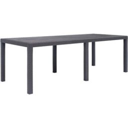 Gartentisch Braun 220 x 90 x 72 cm Kunststoff Rattan-Optik Vidaxl Braun