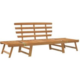 Gartenbank 2-in-1 190 cm Massivholz Akazie vidaXL - Braun