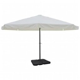 Sonnenschirm Aluminium weiss mit Schirmständer vidaXL - Weiß