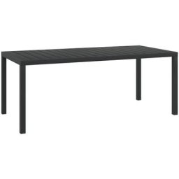 Garten-Esstisch wpc Aluminium 185 x 90 x 74 cm Schwarz Vidaxl Schwarz
