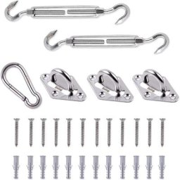 Sonnensegel-Befestigungsset, Edelstahl-Sonnensegel-Befestigungs-Befestigungs-Kit, 30-teilig