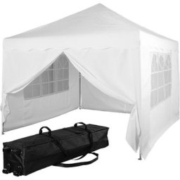 Pavillon basic 3x3,Trolley, Stahl, weiß, 4 Seitenteile - Instent