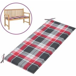 Gartenbank-Auflage Rot Karomuster 120x50x3 cm Oxford-Gewebe Vidaxl Mehrfarbig