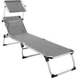 Tectake - Sonnenliege Aurelie aus Aluminium, 6-stufig - Strandliege, Beachliege, Sonnenliege