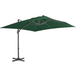 Ampelschirm mit Aluminium-Mast 400 x 300 cm Grün vidaXL - Grün