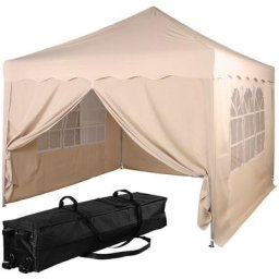 Instent® Pavillon basic 3x3,Trolley, Stahl, champagner, 4 Seitenteile