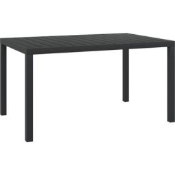 Garten-Esstisch wpc Aluminium 150 x 90 x 74 cm Schwarz Vidaxl Schwarz