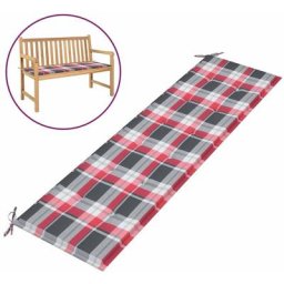 Gartenbank-Auflage Rot Karomuster 180x50x3 cm Oxford-Gewebe Vidaxl Mehrfarbig
